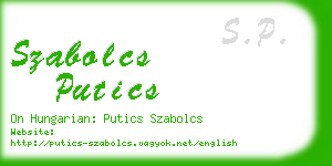 szabolcs putics business card